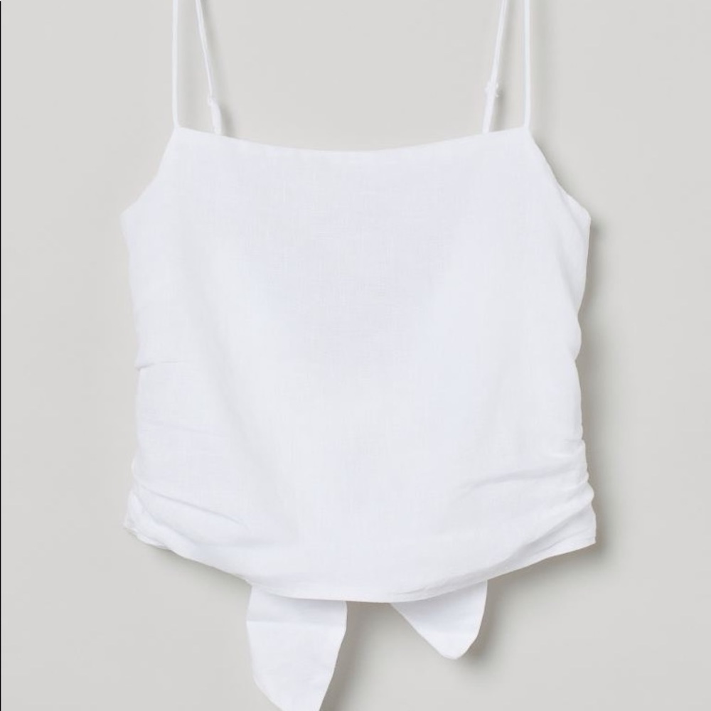 Abercrombie & Fitch Linen Tie Back Crop Top
